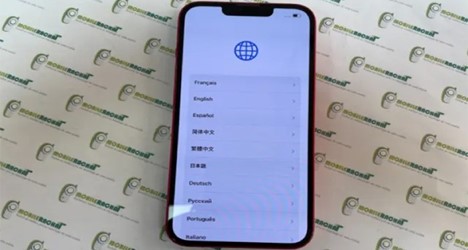 تصویری از یک آیفون 13 پرو مکس که صفحه انتخاب زبان را نشان میدهد